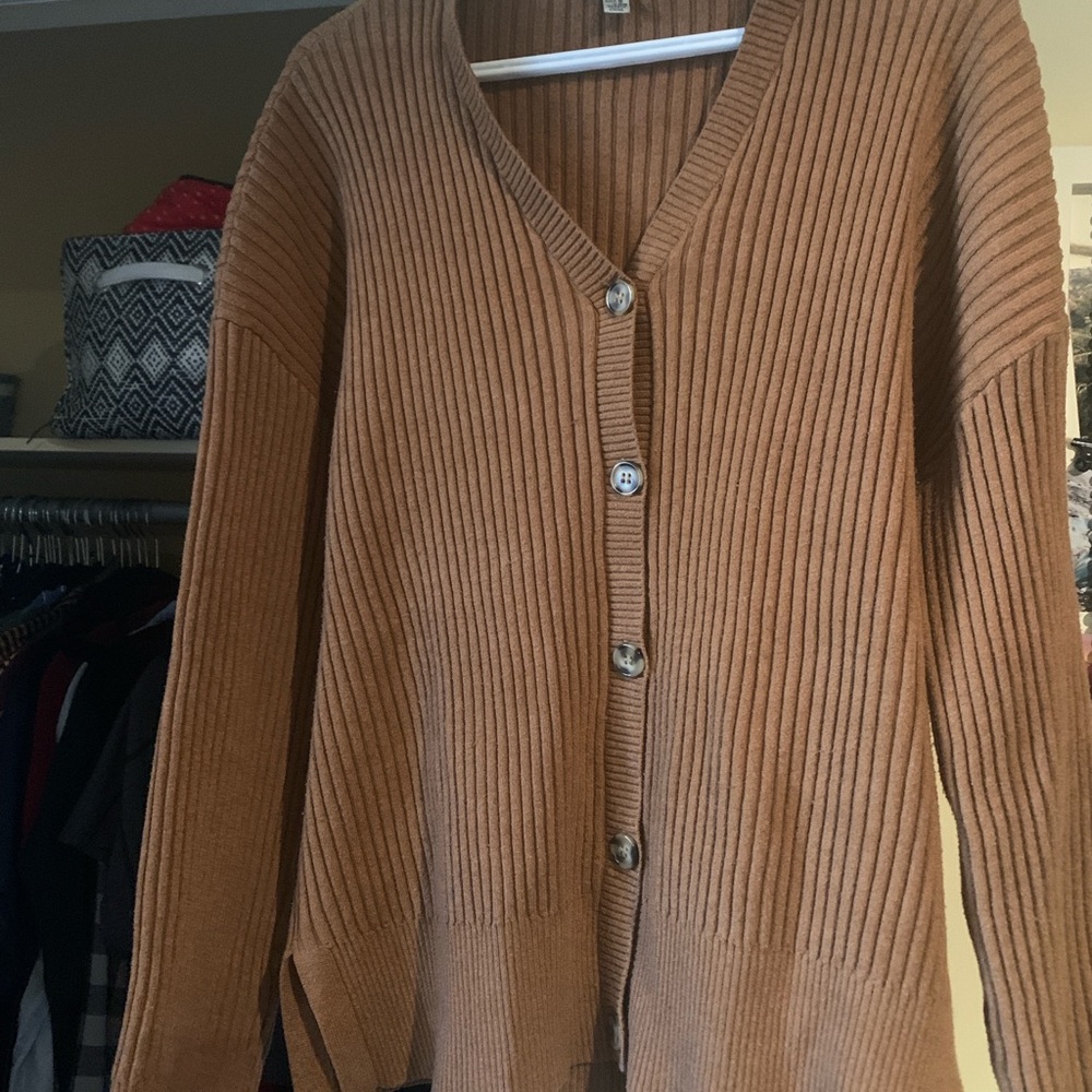 Amuse Society Camel Cardigan Sweater